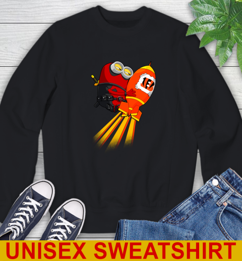 NFL Football Cincinnati Bengals Deadpool Minion Marvel Shirt Sweatshirt