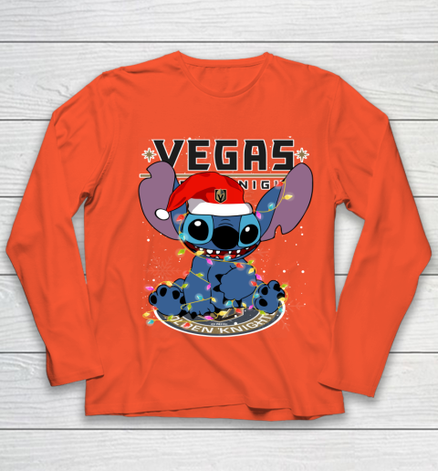 Vegas Golden Knights NHL Hockey noel stitch Christmas Youth Long Sleeve 2