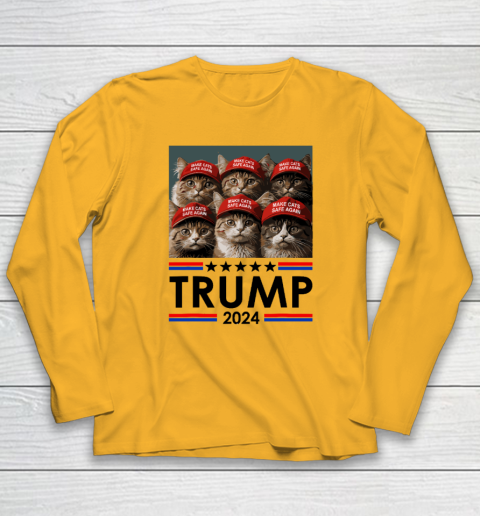 Donald Trump Make Cats Safe Again 2024 Debate Funny Long Sleeve T-Shirt 2