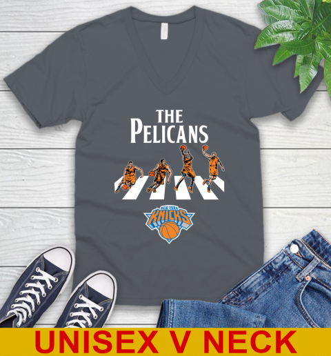 NBA Basketball New York Knicks The Beatles Rock Band Shirt V-Neck T-Shirt 4