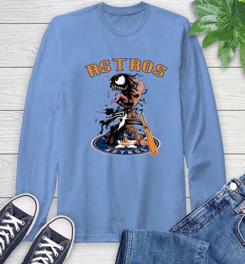 MLB Houston Astros Baseball Venom Groot Guardians Of The Galaxy Long Sleeve T-Shirt 11