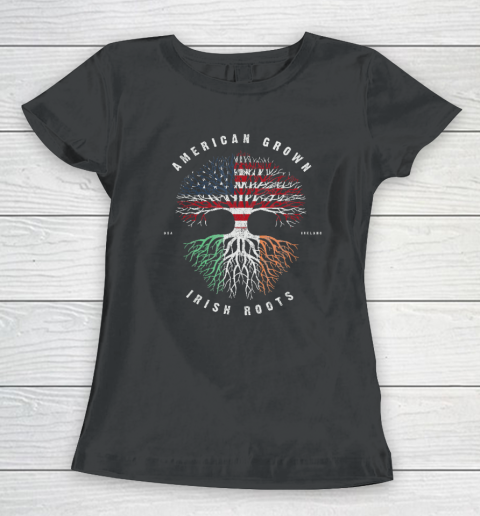 American Grown Irish Roots Ireland Flag Vintage Green Irish Women's T-Shirt