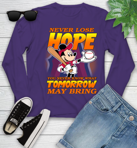 Los Angeles Angels MLB Baseball Mickey Disney Never Lose Hope Youth Long Sleeve 4