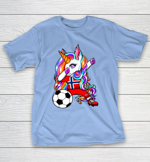 Dabbing Unicorn Norway Soccer Fans Jersey Norwegian Football T-Shirt 23