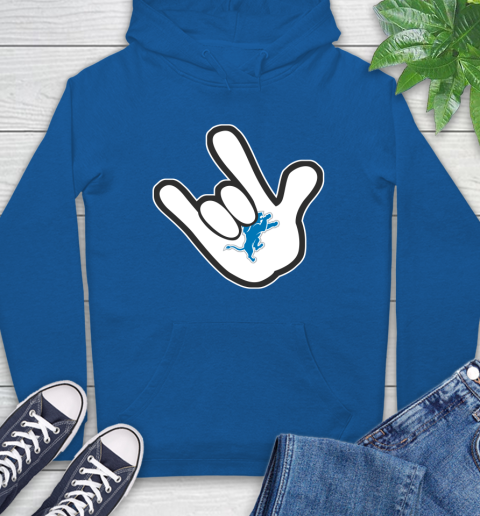 Detroit Lions NFL Football Mickey Rock Hand Disney Hoodie 9
