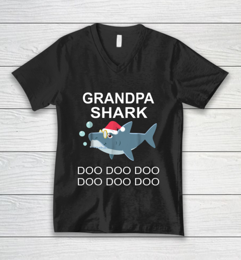 Grandpa Shark Christmas V-Neck T-Shirt