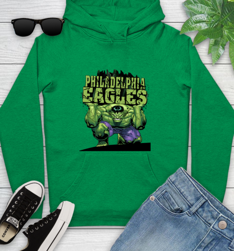 Philadelphia Eagles NFL Football Incredible Hulk Marvel Avengers Sports Youth Hoodie 7