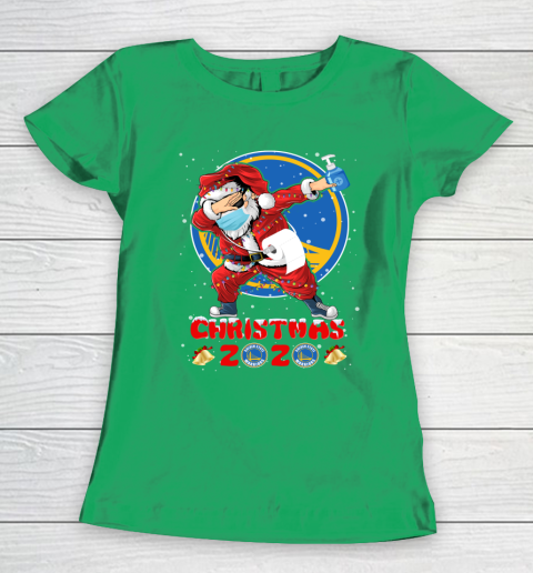 Golden State Warriors Funny Santa Claus Dabbing Christmas 2020 NBA Women's T-Shirt 5