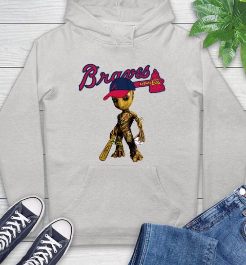 MLB Atlanta Braves Groot Guardians Of The Galaxy Baseball Hoodie