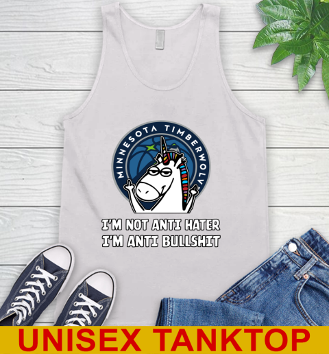 Minnesota Timberwolves NBA Basketball Unicorn I'm Not Anti Hater I'm Anti Bullshit Tank Top