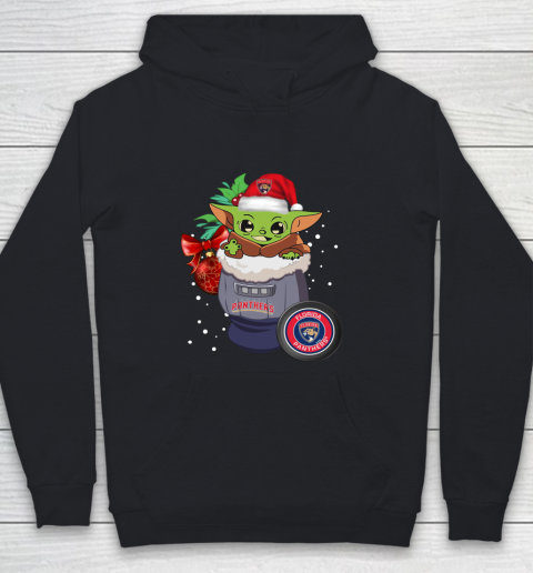 Florida Panthers Christmas Baby Yoda Star Wars Funny Happy NHL Youth Hoodie