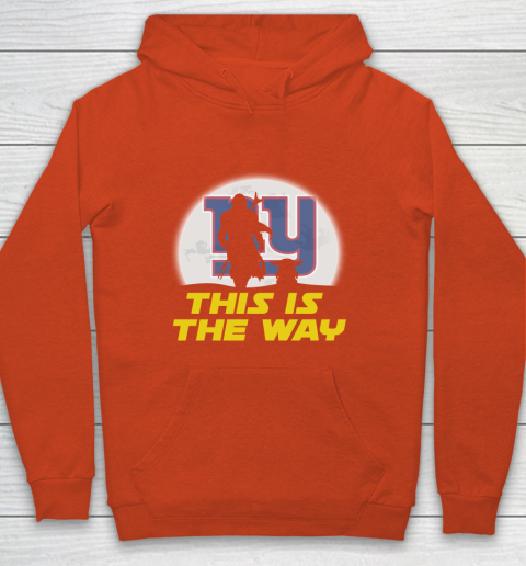 New York Giants NFL Football Star Wars Yoda And Mandalorian This Is The Way Youth Hoodie 3