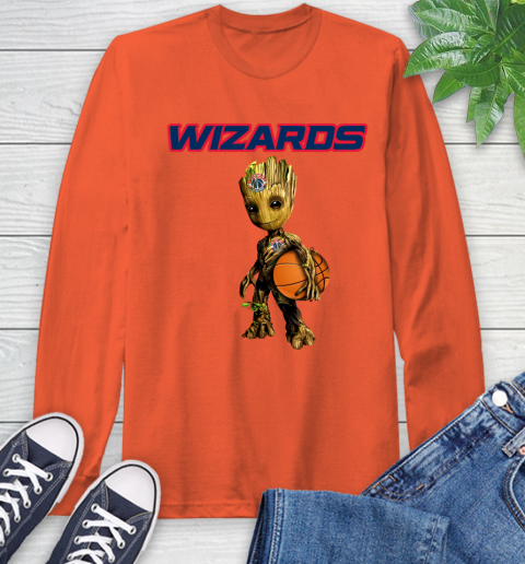 Washington Wizards NBA Basketball Groot Marvel Guardians Of The Galaxy Long Sleeve T-Shirt 5