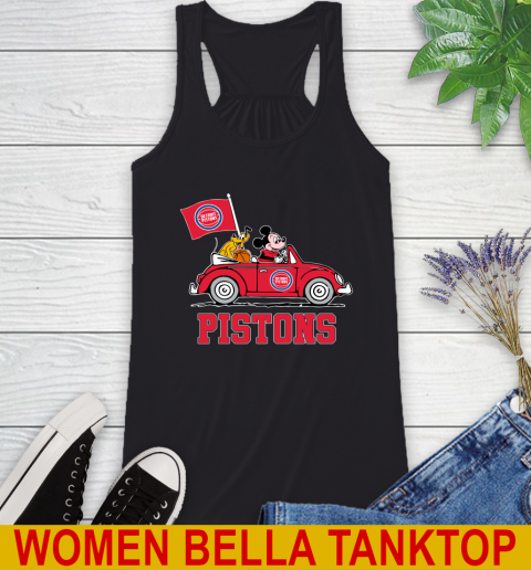 NBA Basketball Detroit Pistons Pluto Mickey Driving Disney Shirt Racerback Tank 2
