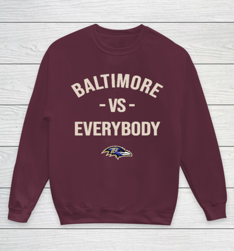Baltimore Ravens Vs Everybody Youth Sweatshirt - Image 5
