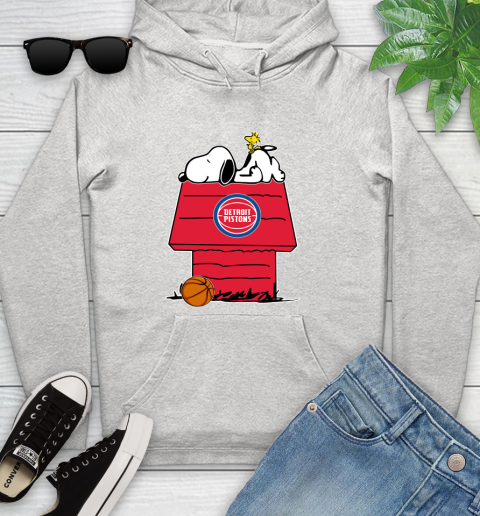 Detroit Pistons NBA Basketball Snoopy Woodstock The Peanuts Movie Youth Hoodie
