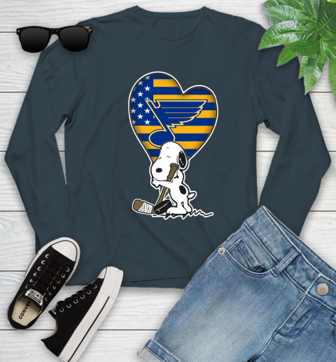 St.Louis Blues NHL Hockey The Peanuts Movie Adorable Snoopy Youth Long Sleeve 8