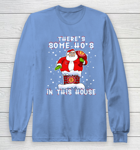 Houston Rockets Christmas There Is Some Hos In This House Santa Stuck In The Chimney NBA Long Sleeve T-Shirt 8