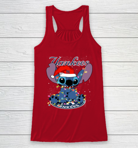New York Yankees MLB noel stitch Baseball Christmas Racerback Tank 4