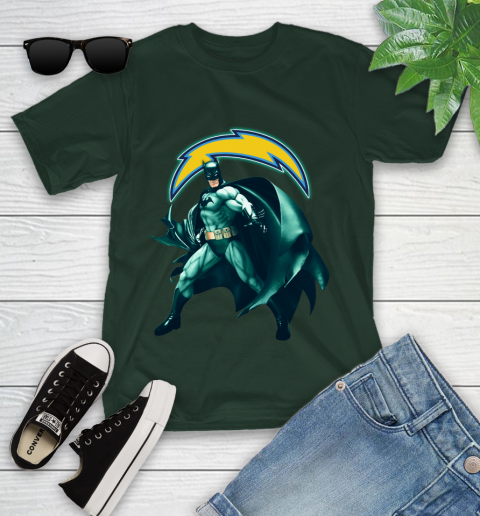 NFL Batman Football Sports Los Angeles Chargers Youth T-Shirt 5