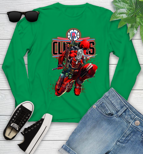 NBA Deadpool Marvel Comics Sports Basketball LA Clippers Youth Long Sleeve 6