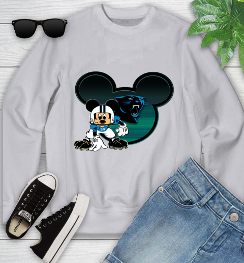 NFL Carolina Panthers Mickey Mouse Disney Football T Shirt Youth Sweatshirt 4