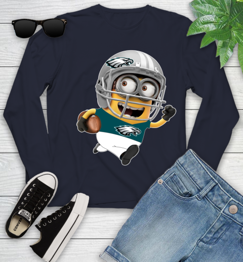 NFL Philadelphia Eagles Minions Disney Football Sports Youth Long Sleeve 3