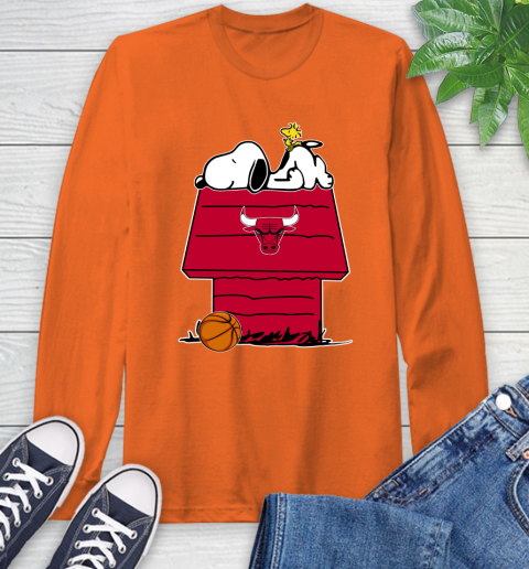 Chicago Bulls NBA Basketball Snoopy Woodstock The Peanuts Movie Long Sleeve T-Shirt 5