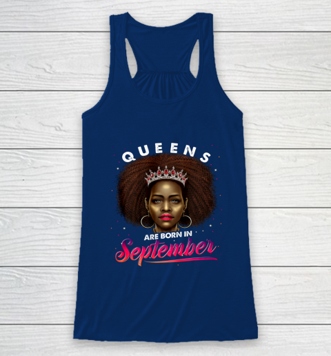 Queens Born September Shirt Black Girl Virgo Libra Birthday Racerback Tank 6