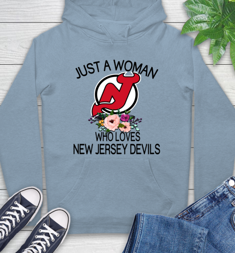 NHL Just A Woman Who Loves New Jersey Devils Hockey Sports Hoodie 6