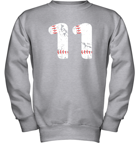 l2rv number 11 baseball vintage distressed team youth sweatshirt 47 front sport grey