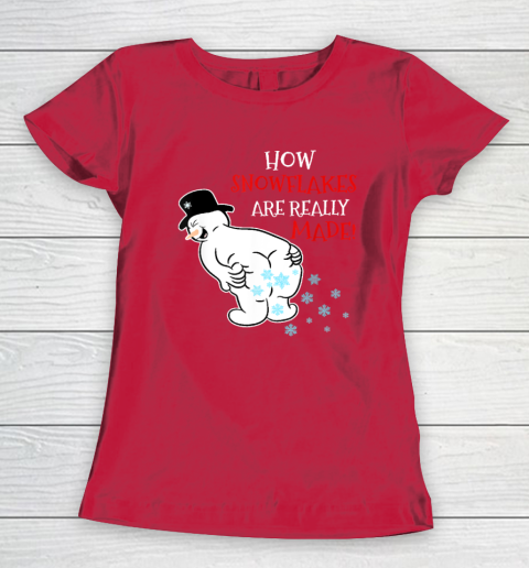 Funny Snowman How Snowflake Are Really Made Christmas Cutome Women's T-Shirt 7