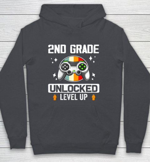 Next Level t shirts 2nd Grade Unlocked Level Up Back To School Second Grade Gamer Youth Hoodie 5