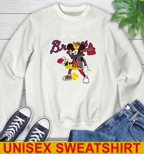 Atlanta Braves MLB Baseball Mickey Peace Sign Sports Sweatshirt