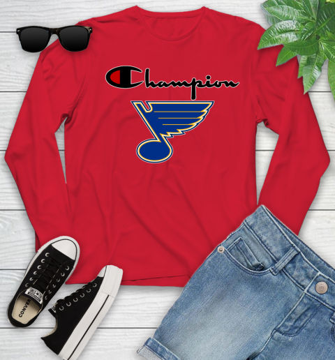 NHL Hockey St.Louis Blues Champion Shirt Youth Long Sleeve 9
