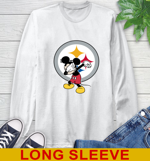 Pittsburgh Steelers NFL Football Dabbing Mickey Disney Sports Long Sleeve T-Shirt