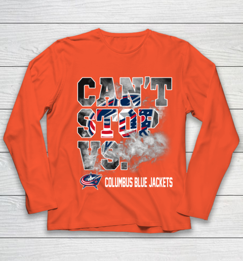 NHL Columbus Blue Jackets Hockey Can't Stop Vs Youth Long Sleeve 3