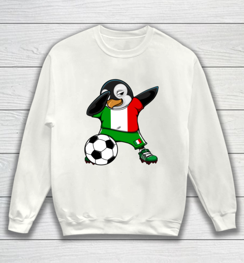 Dabbing Penguin Italy Soccer Fans Jersey Flag Football Lover Sweatshirt