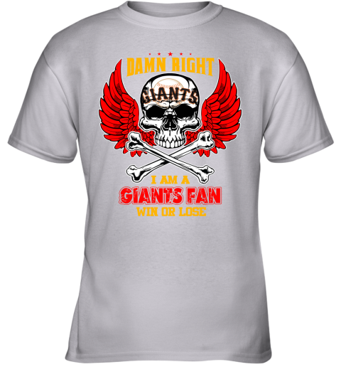 Skull Baseball San Francisco Giants Kids T-Shirt