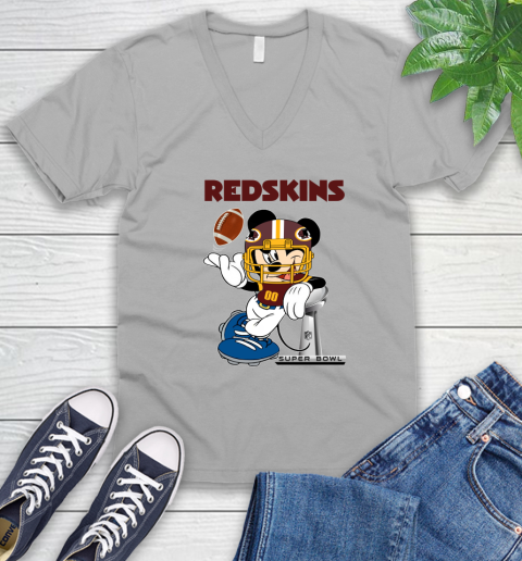 NFL Washington Redskins Mickey Mouse Disney Super Bowl Football T Shirt V-Neck T-Shirt 4