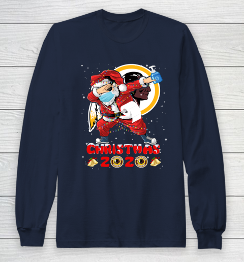 Washington Redskins Funny Santa Claus Dabbing Christmas 2020 NFL Long Sleeve T-Shirt 2