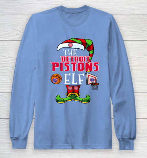 Detroit Pistons Christmas ELF Funny NBA Long Sleeve T-Shirt 8