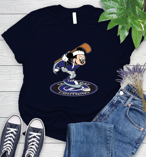 NHL Hockey Tampa Bay Lightning Cheerful Mickey Disney Shirt Women's T-Shirt 3