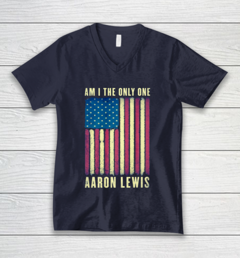 Aaron Lewis Am I The Only One America Flag V-Neck T-Shirt 2