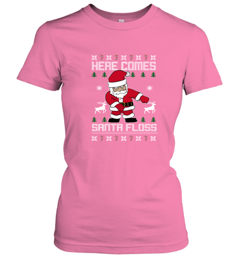 Here Comes Santa Floss Ugly Christmas Adult Crewneck Women's T-Shirt