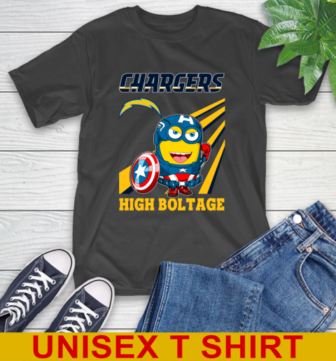 NFL Football Los Angeles Chargers Captain America Marvel Avengers Minion Shirt T-Shirt