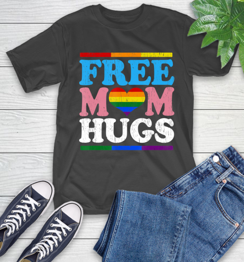 Nurse Shirt Vintage Free Mom Hugs rainbow Transgender Heart LGBT Pride T Shirt T-Shirt