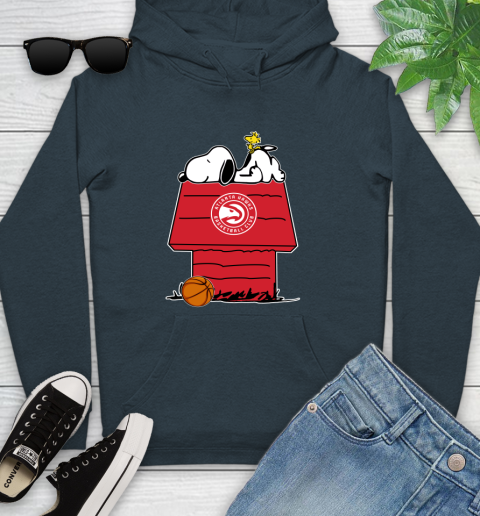 Atlanta Hawks NBA Basketball Snoopy Woodstock The Peanuts Movie Youth Hoodie 8