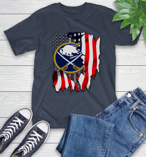 Buffalo Sabres NHL Hockey American Flag T-Shirt 3