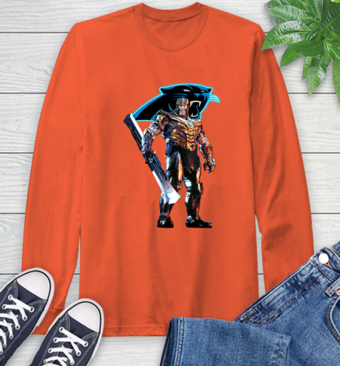 NFL Thanos Gauntlet Avengers Endgame Football Carolina Panthers Long Sleeve T-Shirt 5